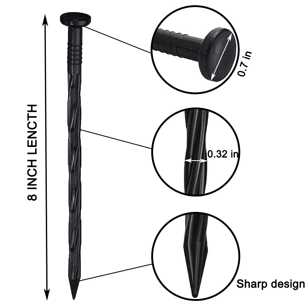 Yowlieu 8-inch nylon spikes provide durable edging in varied soils.