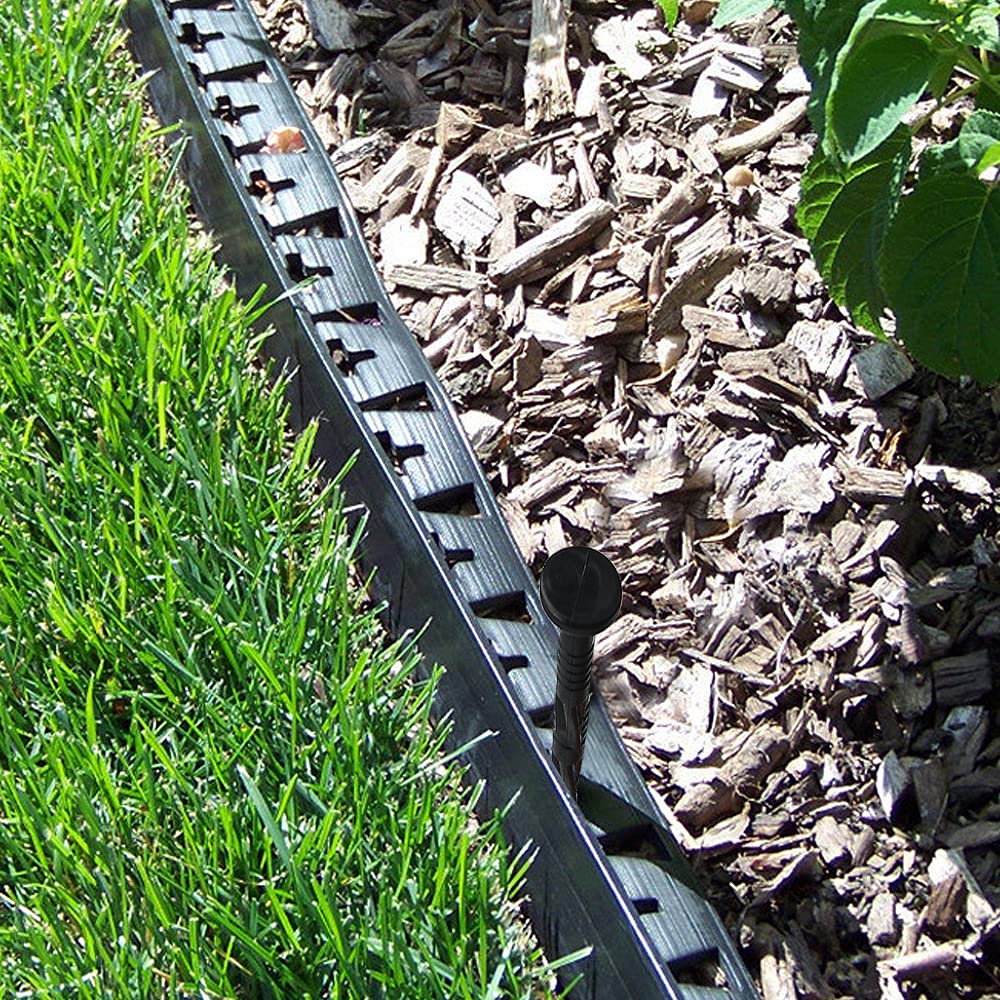 Yowlieu easy-install landscape stakes simplify DIY garden edging projects.