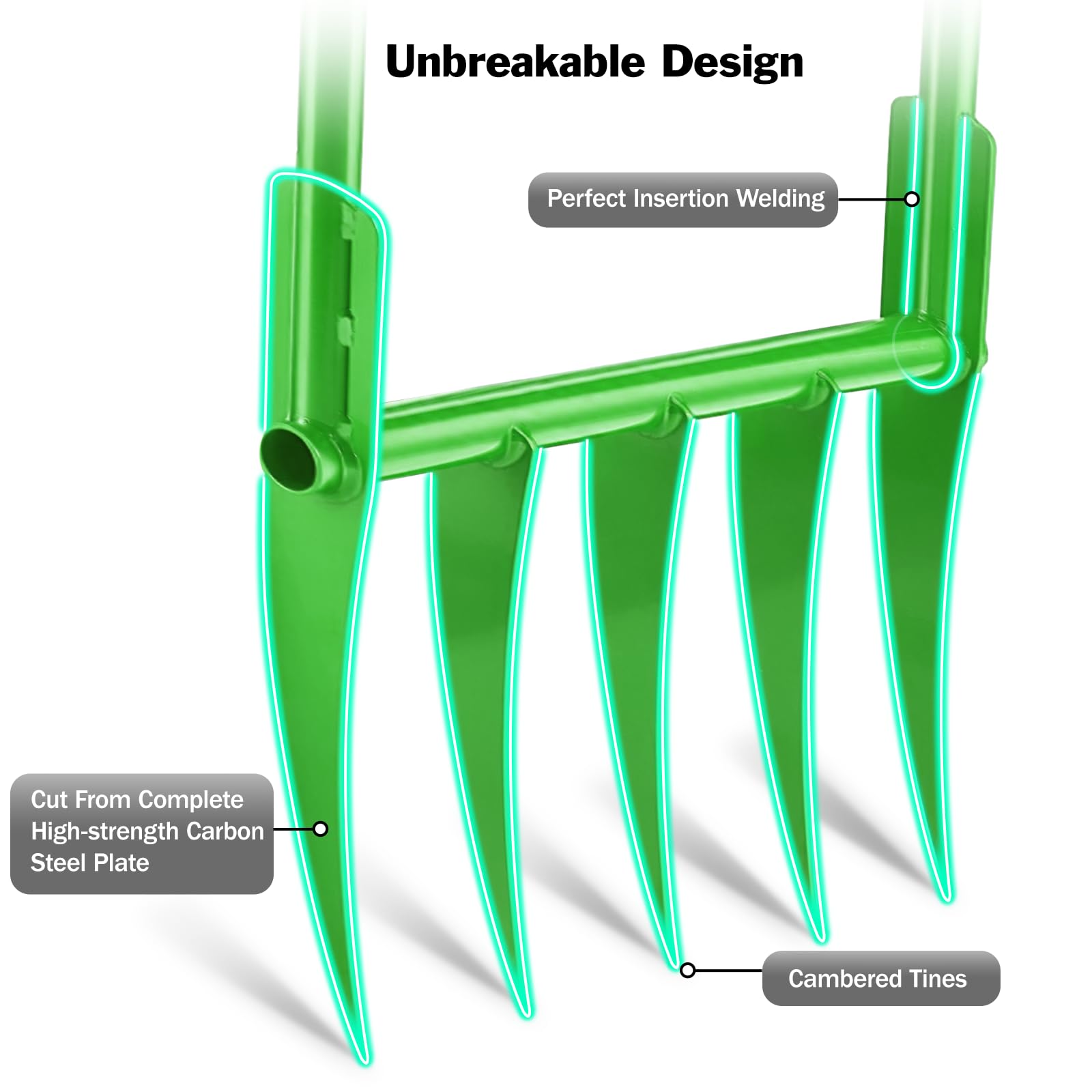 YOWPSY carbon steel construction for durable soil loosening power.