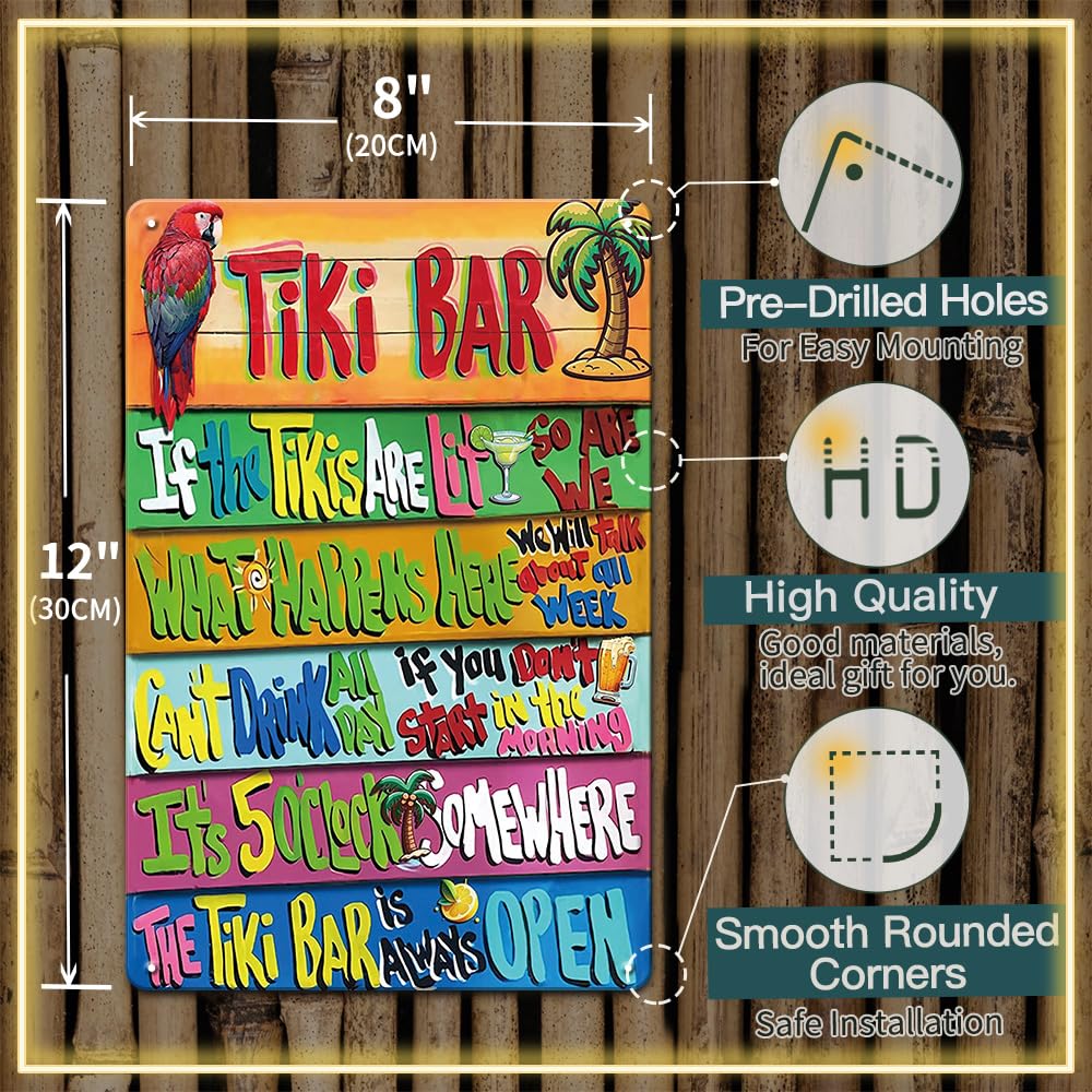 YOYI ART metal tin welcome sign for patios and pool areas.