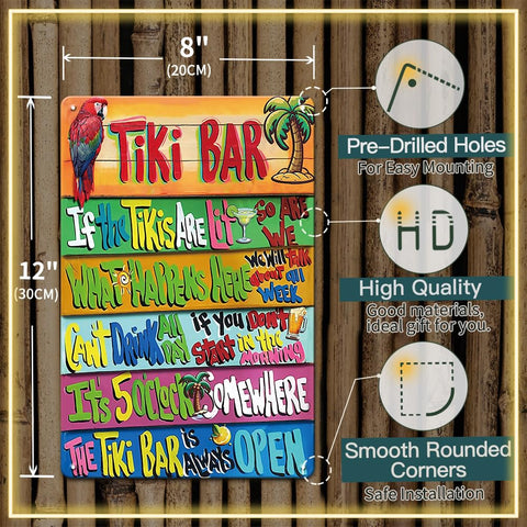 YOYI ART metal tin welcome sign for patios and pool areas.