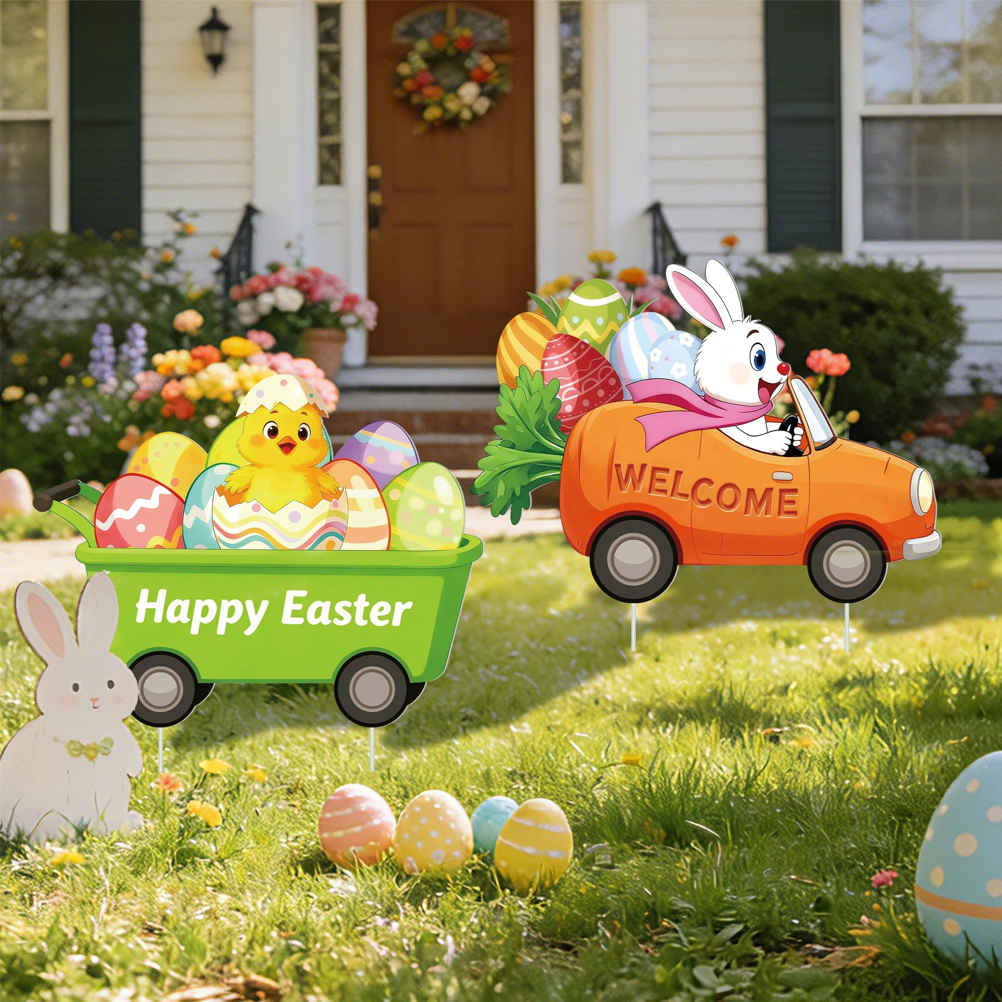 YOYOJOY Yard decor fits lawns, walls, or fences for flexible display.