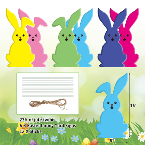YOYOJOY spring yard decor with bunny stakes adds festive garden charm.