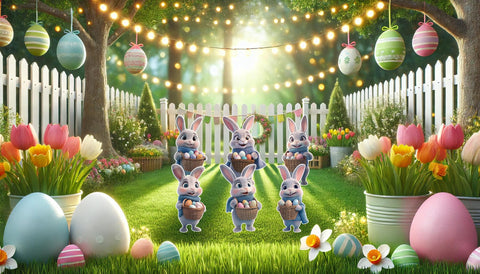 YOYNIIRE waterproof Easter Bunny sign enduring sun and rain