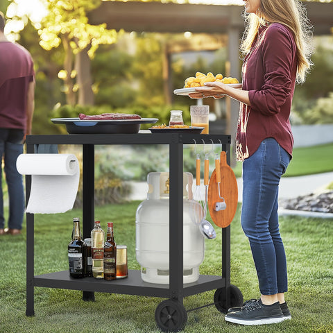Yozoia thick-metal, waterproof-coated grill table built for durability.