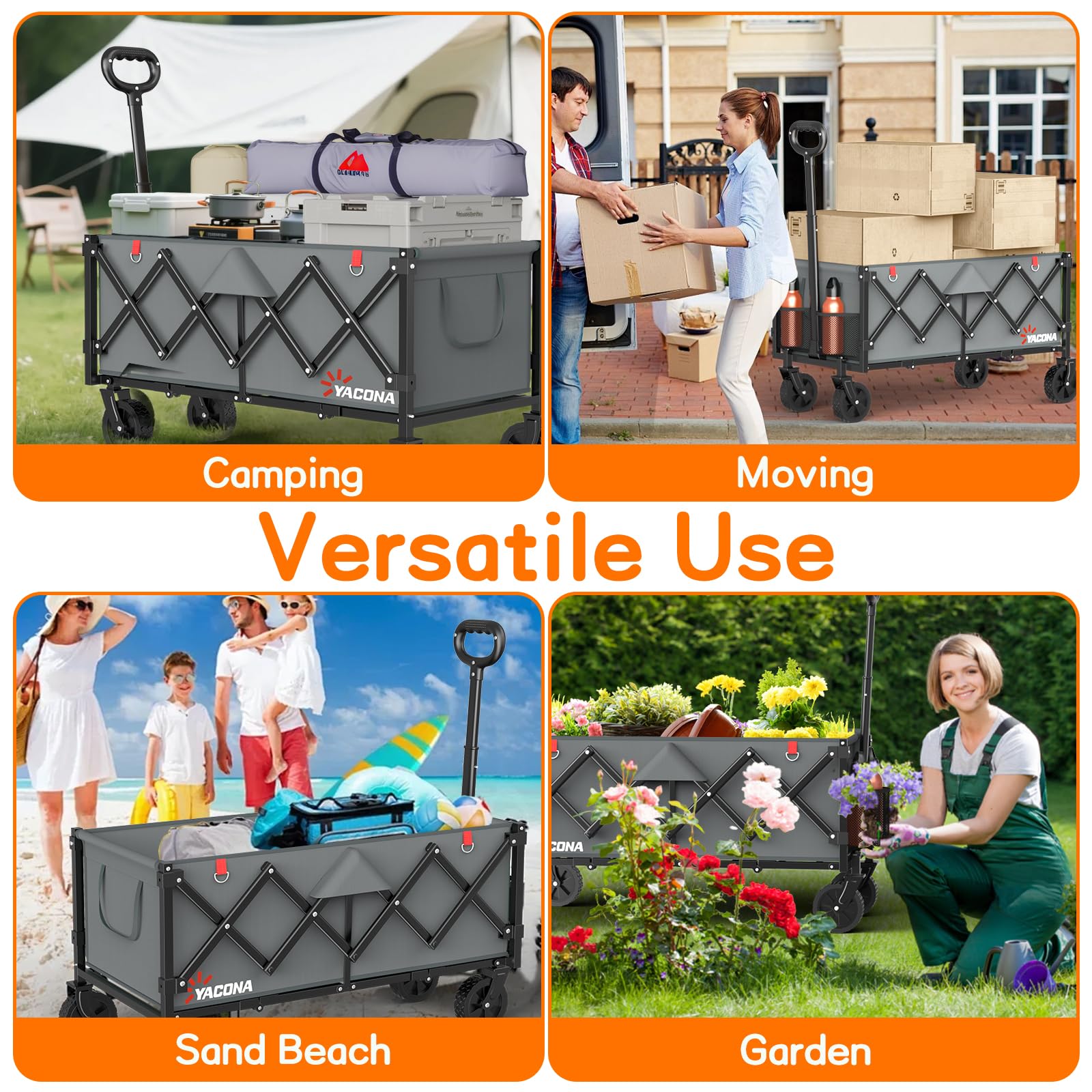 Yozoia foldable wagon with 2-year warranty for peace of mind