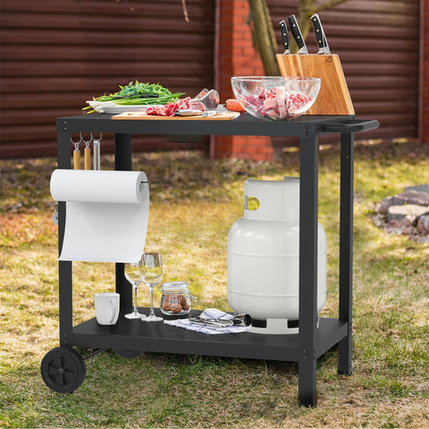Yozoia pizza oven stand on the grill table for versatile cooking.