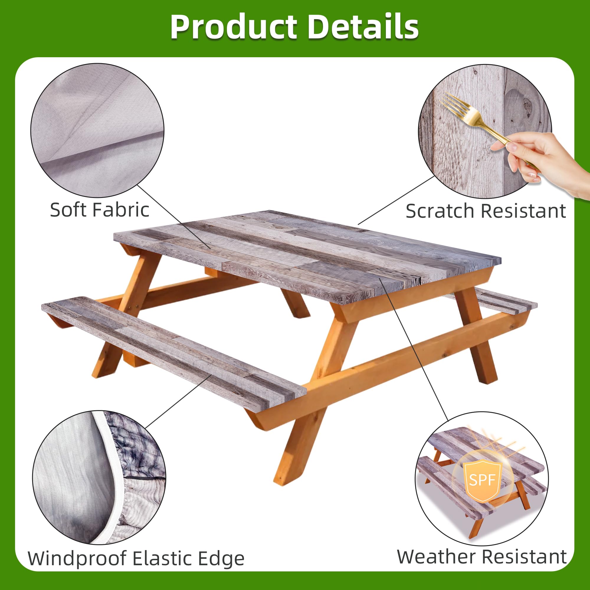 YPHCDO windproof elastic edges secure the table cover in breeze.
