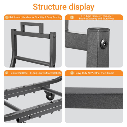 YQBRAO firewood rack tool-free assembly with included hardware