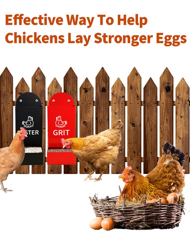 YQDHYLYH grit feeder in durable metal construction for long-lasting coop use
