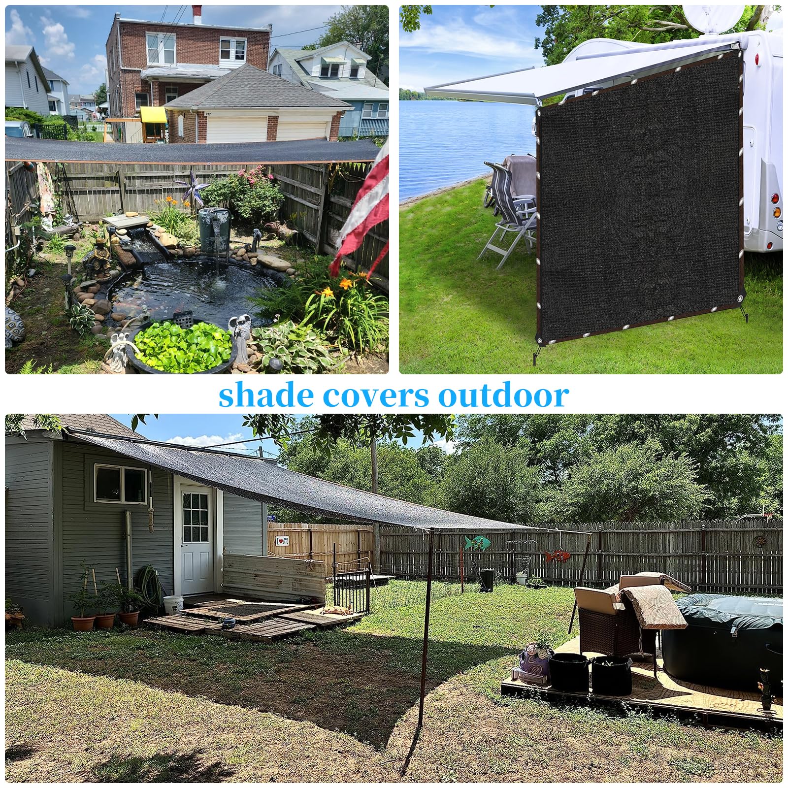 YQLBGPRJ patio shade cover creates comfortable outdoor dining areas.