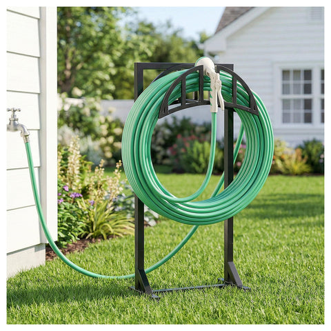 YQSLYSF garden hose holder with four stakes for sturdy outdoor anchoring