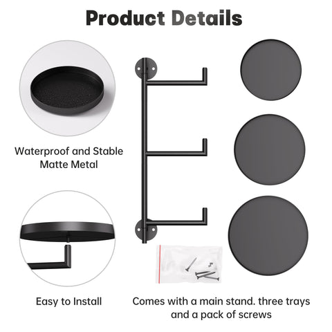 YQSLYSF metal plant rack with black powder coating suits modern interiors