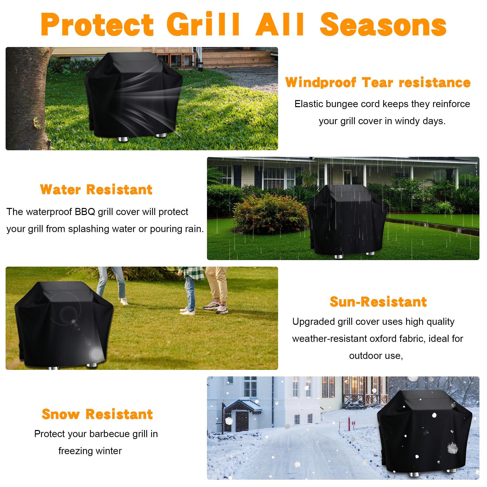 YQSZWJ grill cover 40inch storage bag friendly design for easy maintenance.