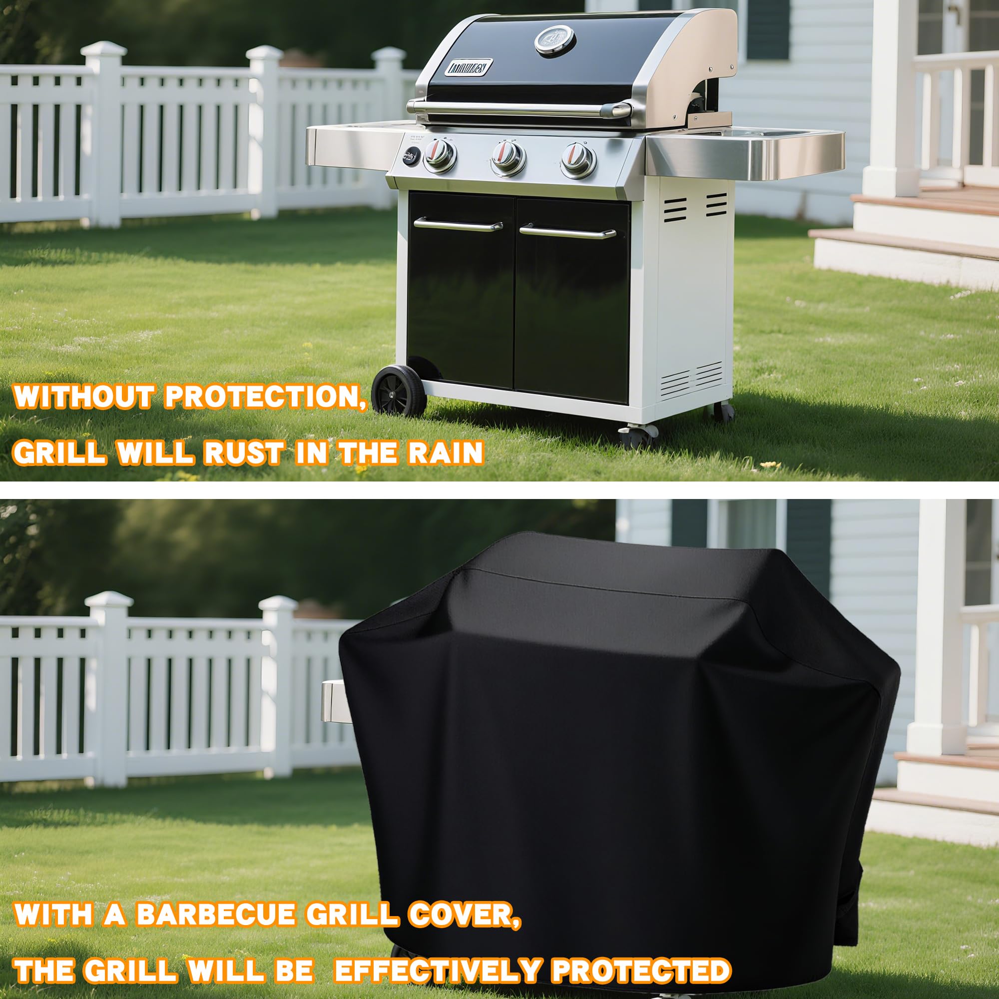 YQSZWJ grill cover 40inch waterproof drawstring ensures a snug, weather ready fit.