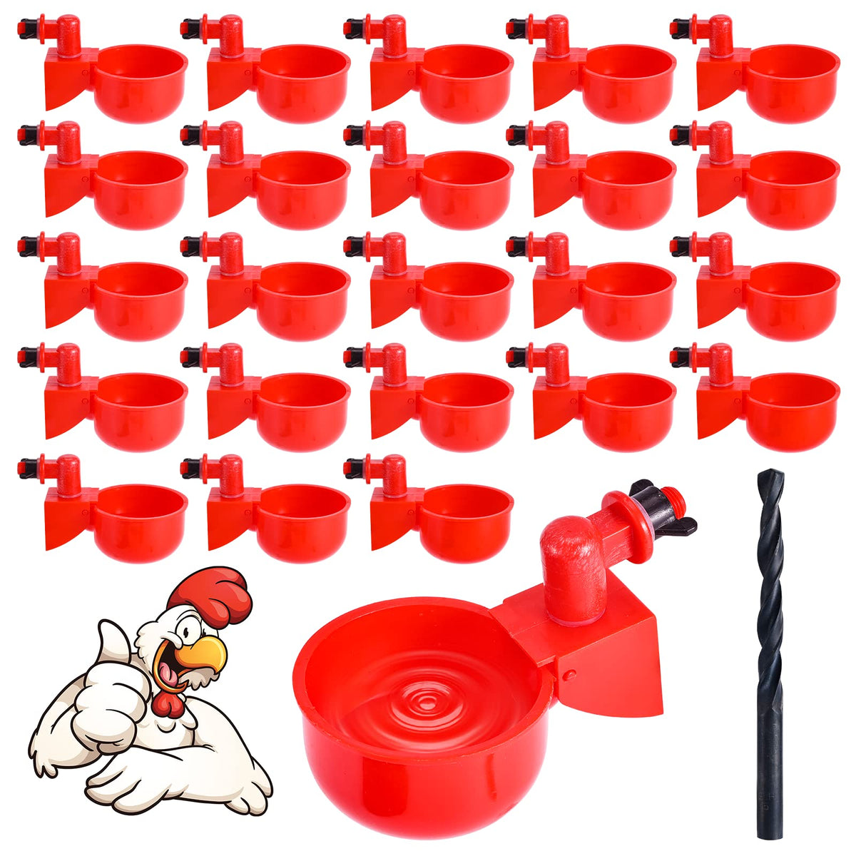 Yrangee chicken waterer cups pack ready for flock hydration and reduced waste.