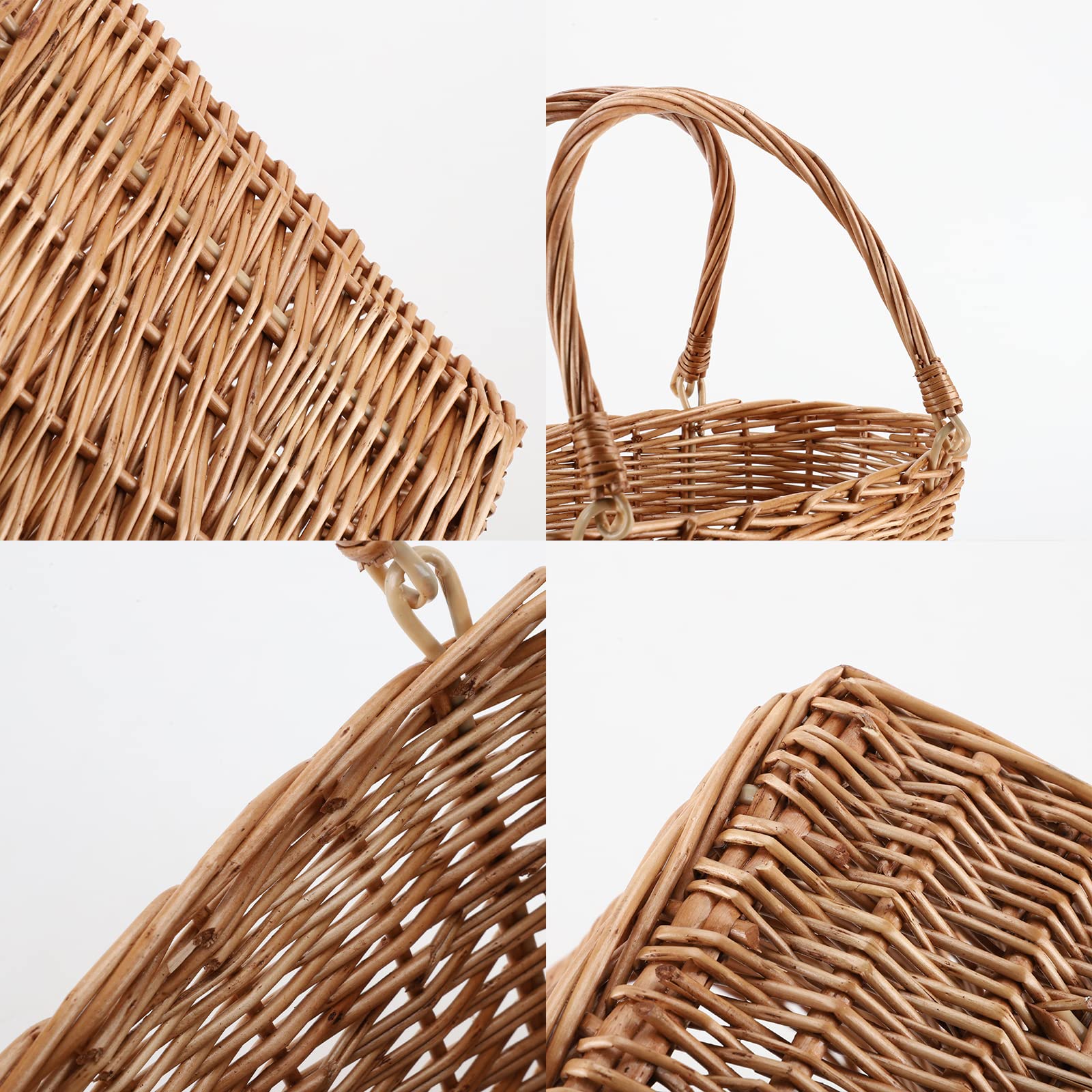 YRLSOTGE picnic basket outdoors ready to carry groceries or flowers.