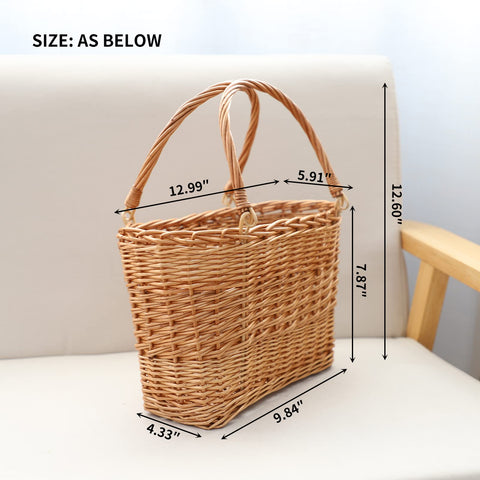 YRLSOTGE woven willow basket closeup shows sturdy weave for durable storage.