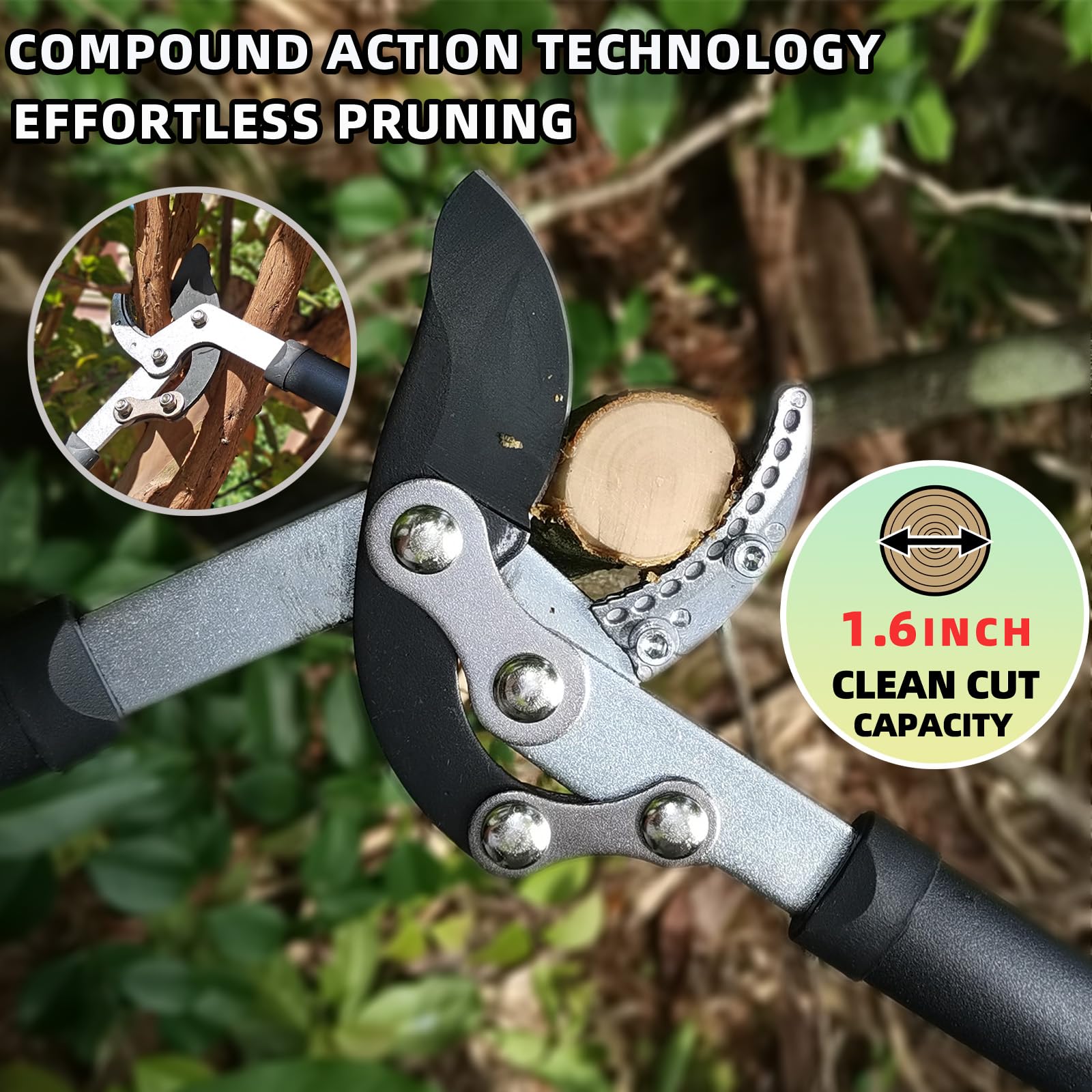 YRTSH Lopper demonstrates compound action power for thick branches.