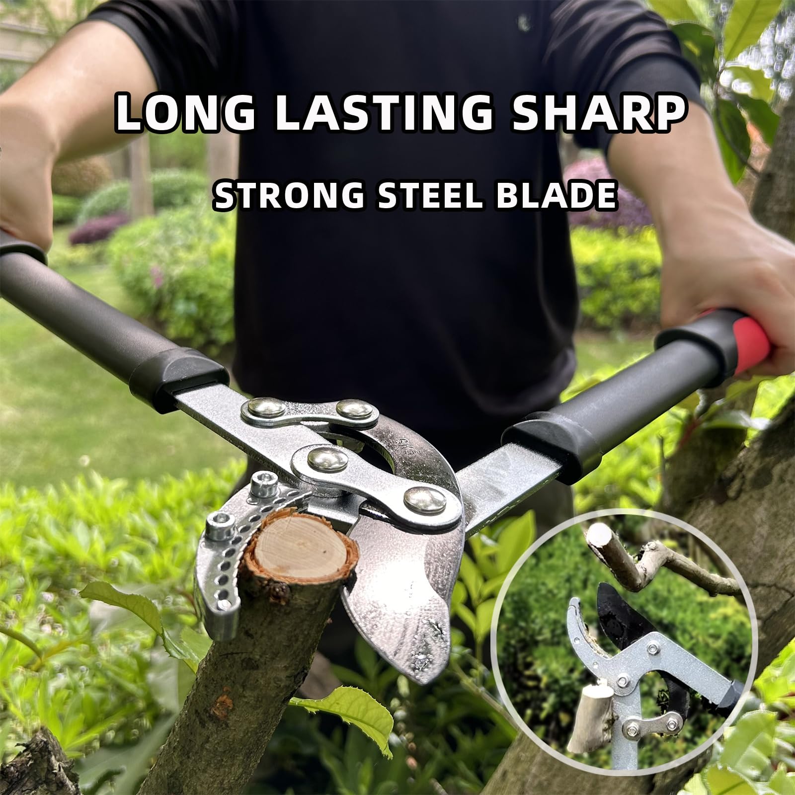 YRTSH Lopper ergonomic non-slip grip for comfortable pruning.