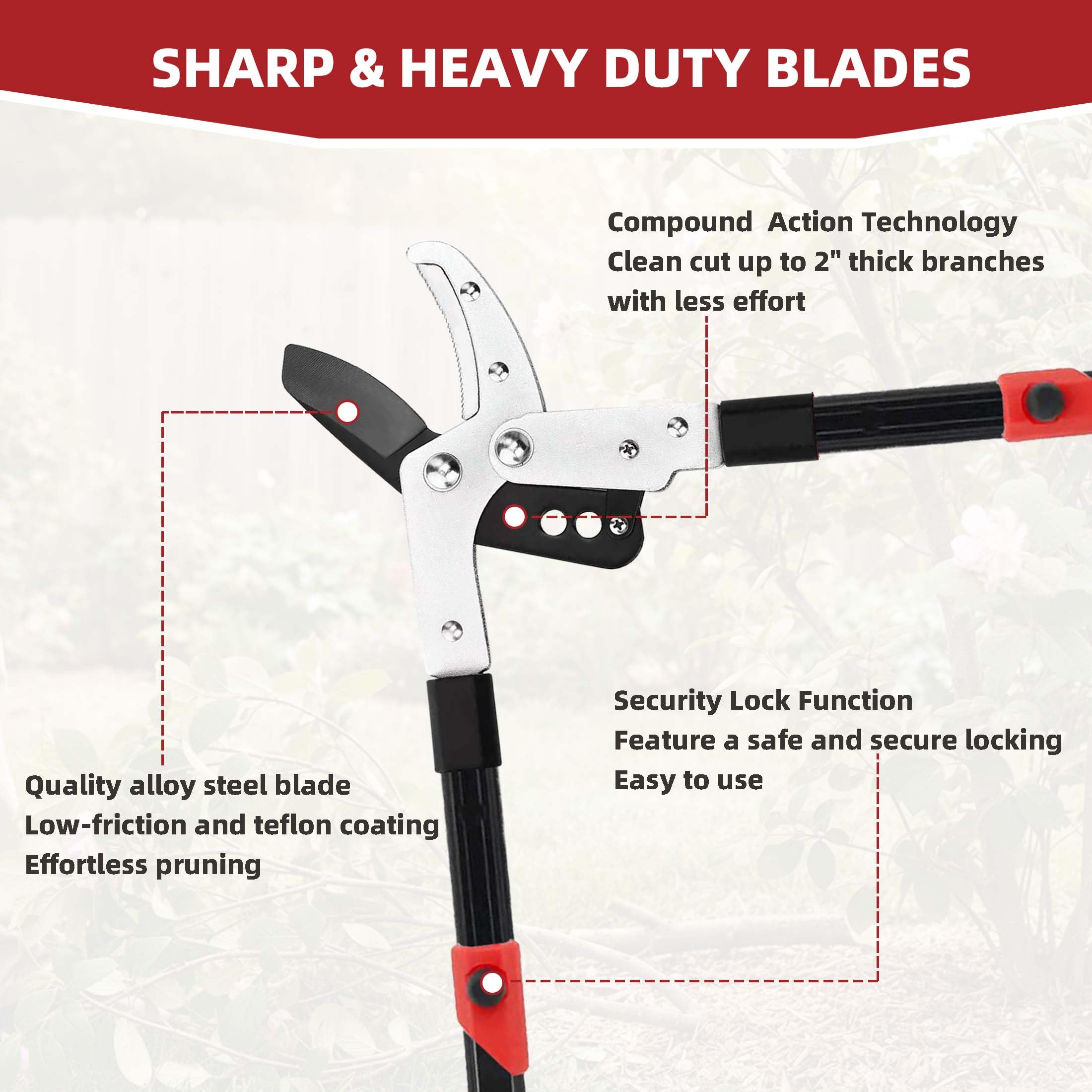 YRTSH loppers with 2-inch cut capacity for thick branches