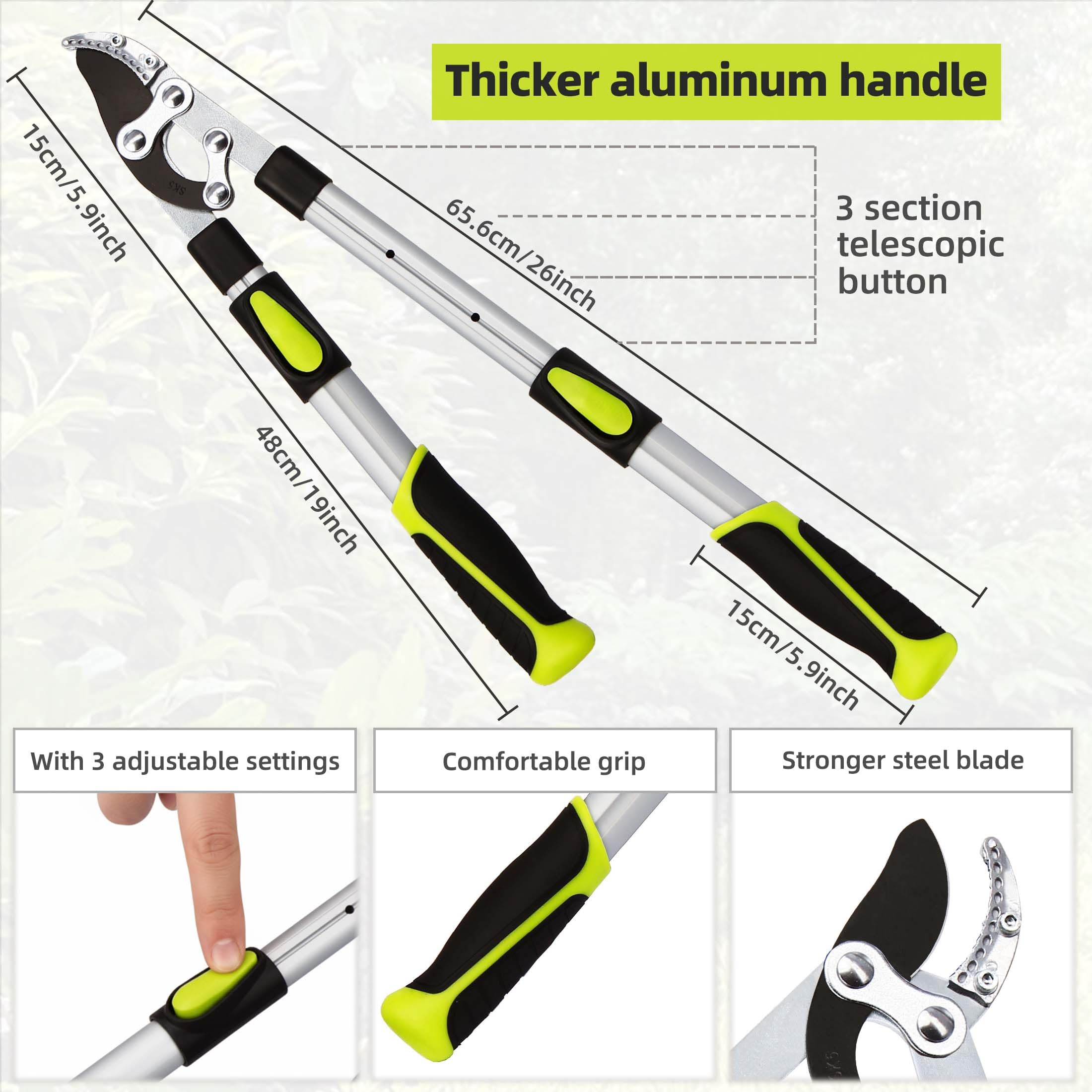 YRTSH long reach pruning tool for easy storage and use