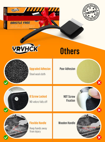 YRVHCK 8-screw-lock design highlighting secure pad attachment during grilling.