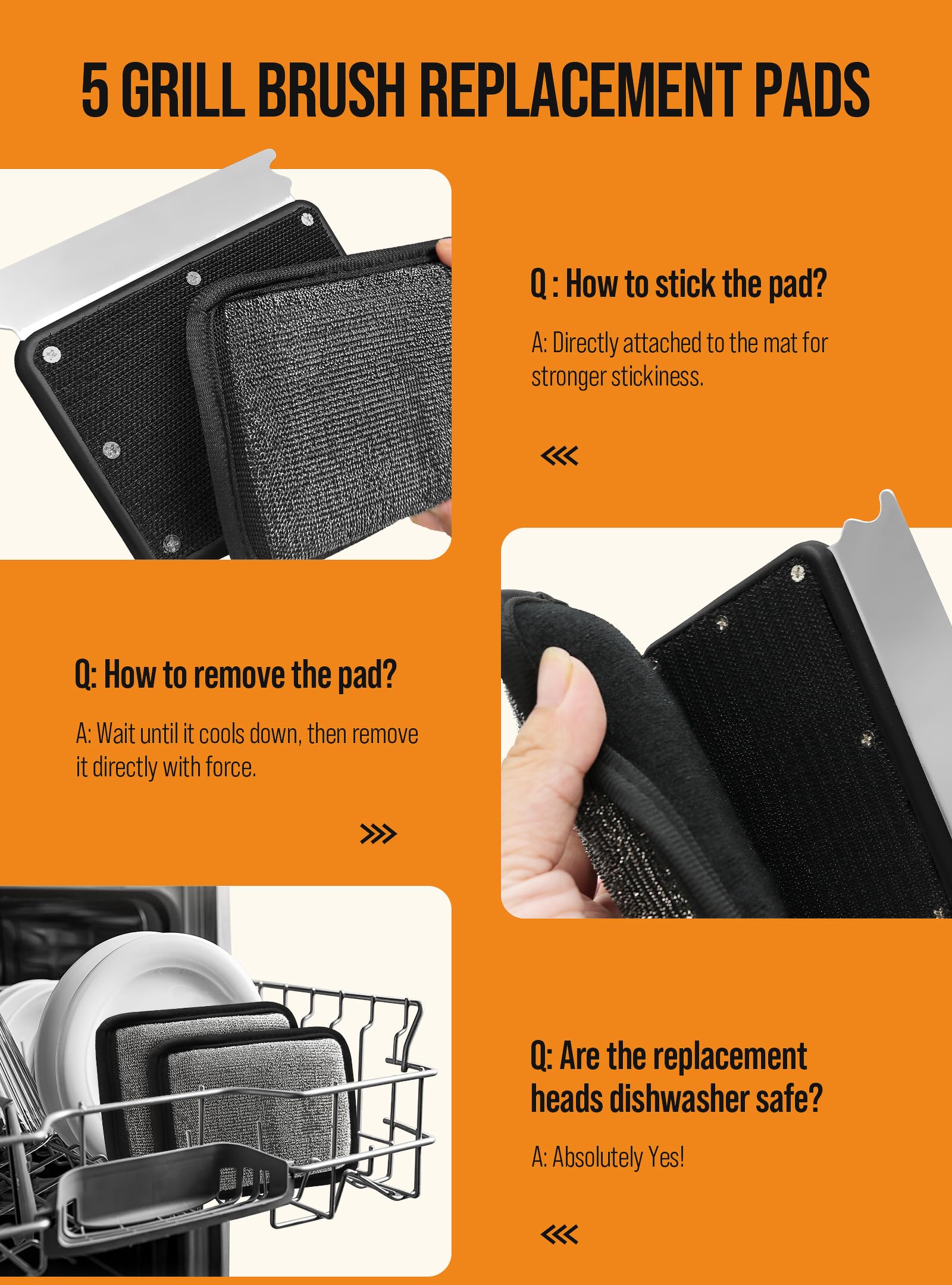 YRVHCK outdoor grill scraper showcases safe design for between-grate access.