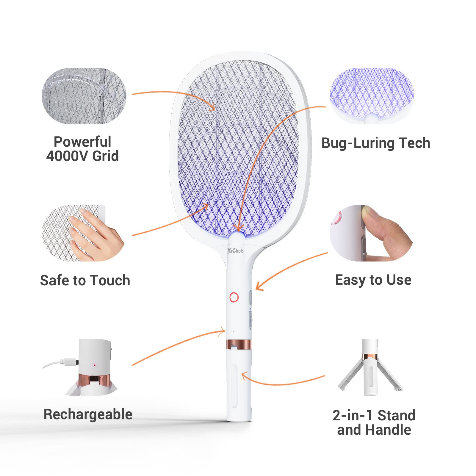 YsChois fly swatter racket ideal for indoor and outdoor pest control.