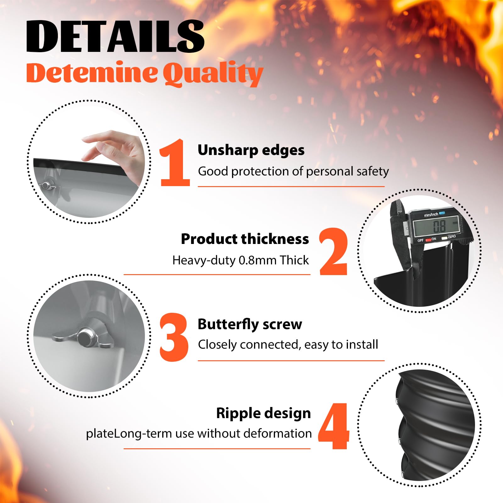 YSEJOMP 48in diameter fire pit ring illustrating safe, spacious flame area