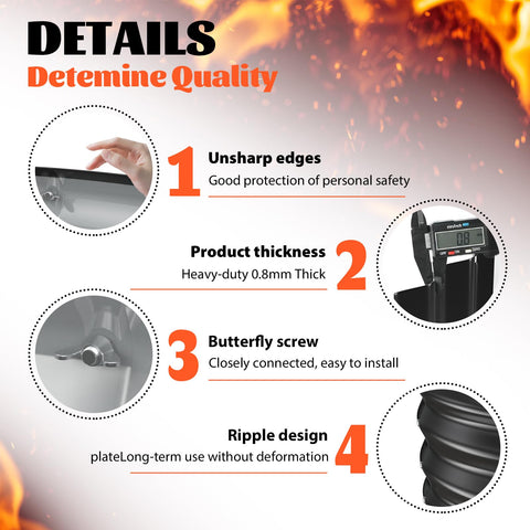 YSEJOMP 48in diameter fire pit ring illustrating safe, spacious flame area