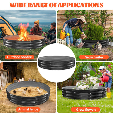 YSEJOMP fire pit ring 72inch outdoor ambiance enhances gatherings by the fire.