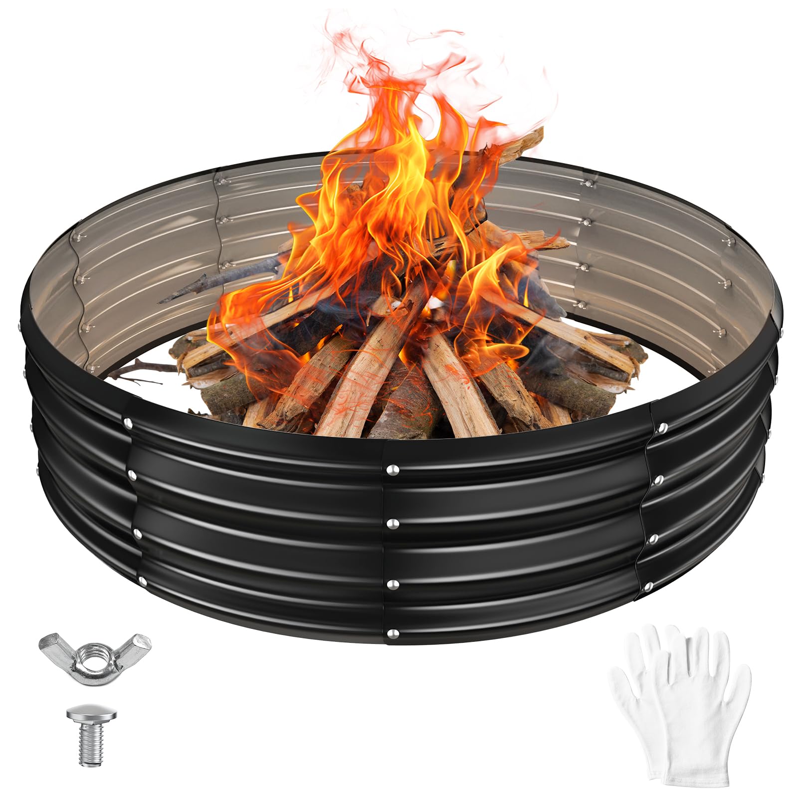YSEJOMP foldable 48inch fire pit ring for easy outdoor setup and portable warmth