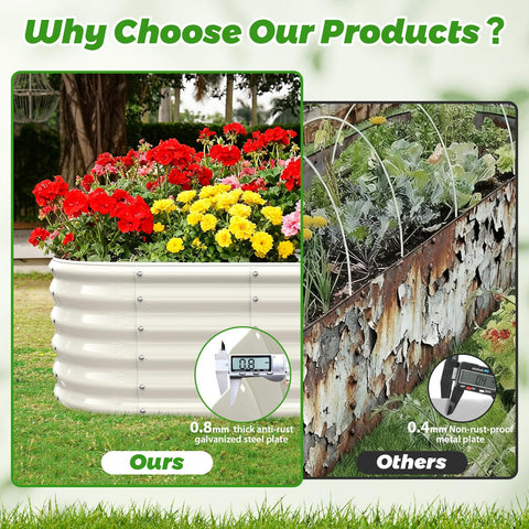 YSEJOMP outdoor bed installed in garden with healthy plant growth potential