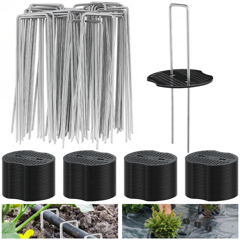Ysglory 6inch garden stakes pins securely anchor landscape fabric