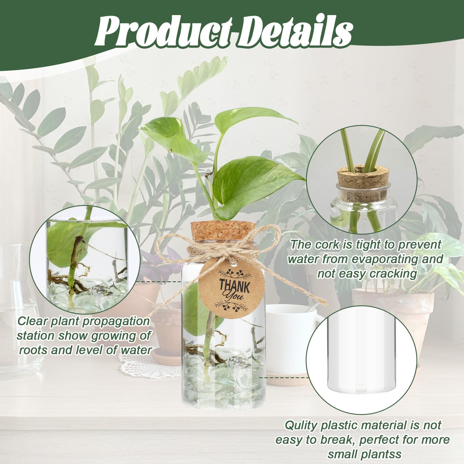 Ysglory hemp rope for hanging and displaying propagation jars.