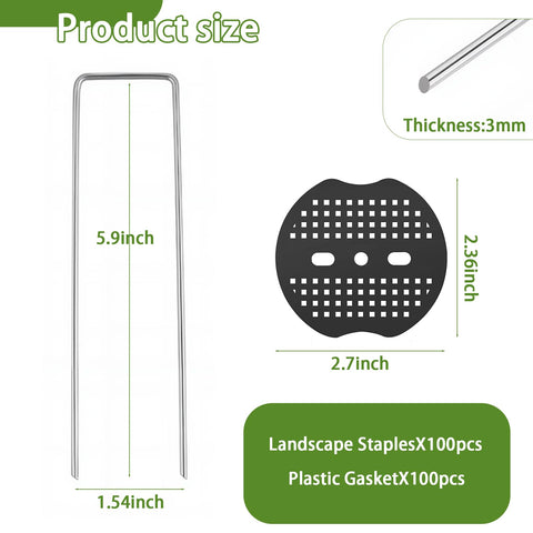 Ysglory U-shaped galvanized stakes close-up showing durable construction for outdoor use