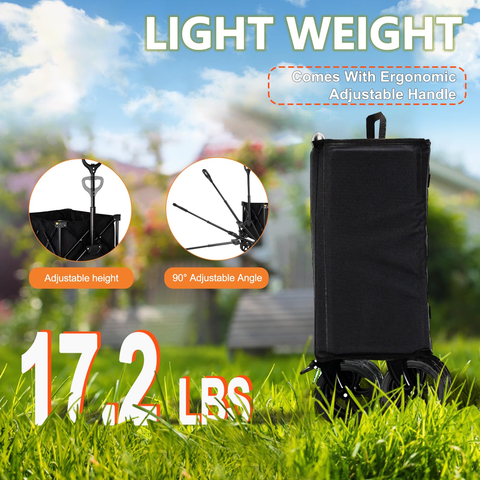 YSIATN collapsible wagon waterproof 600D Oxford pocket keeps items dry.