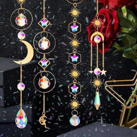 Ysleen rainbow suncatcher car decor adds cheerful light during drives