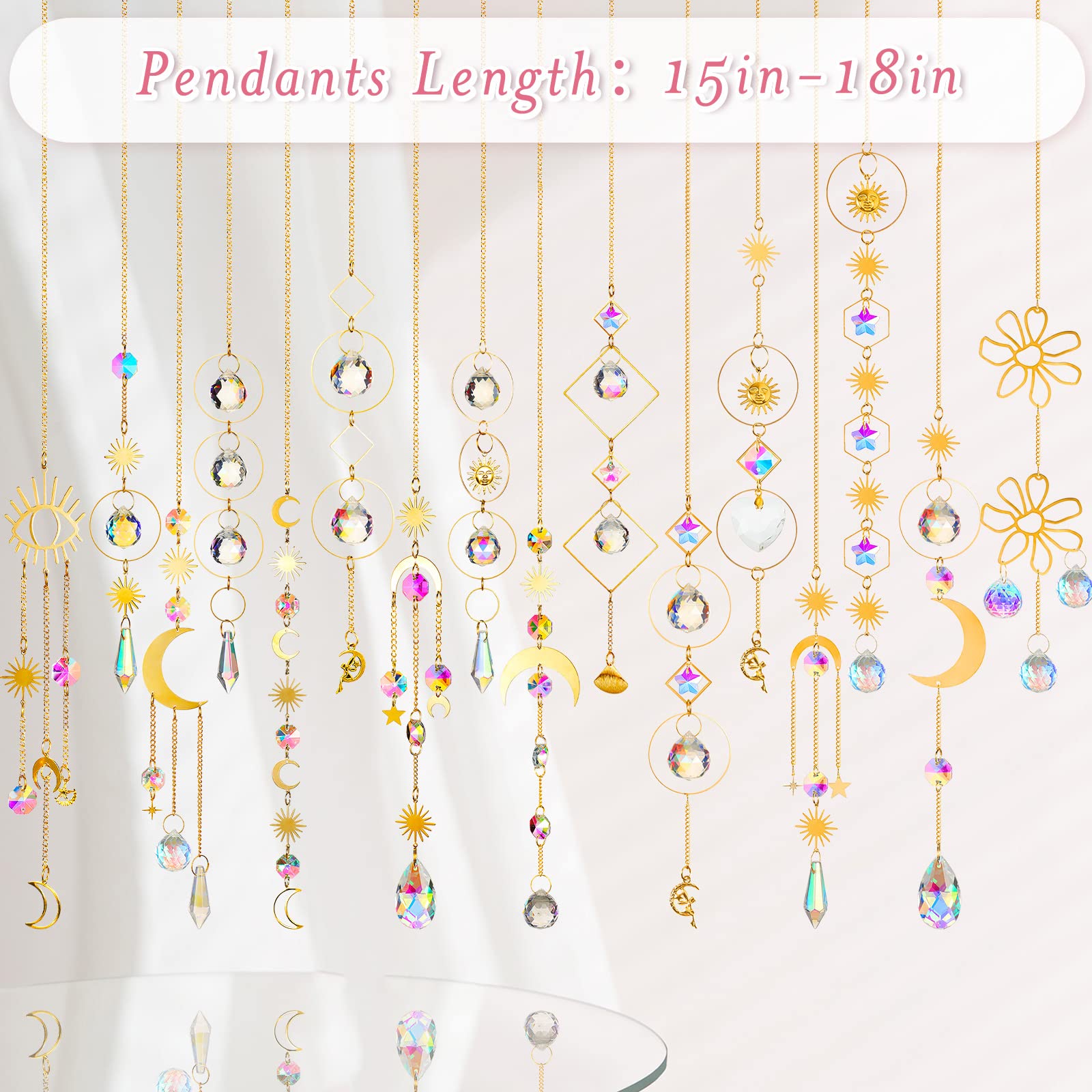 Ysleen rainbow suncatcher for garden creating sunlit color across blooms