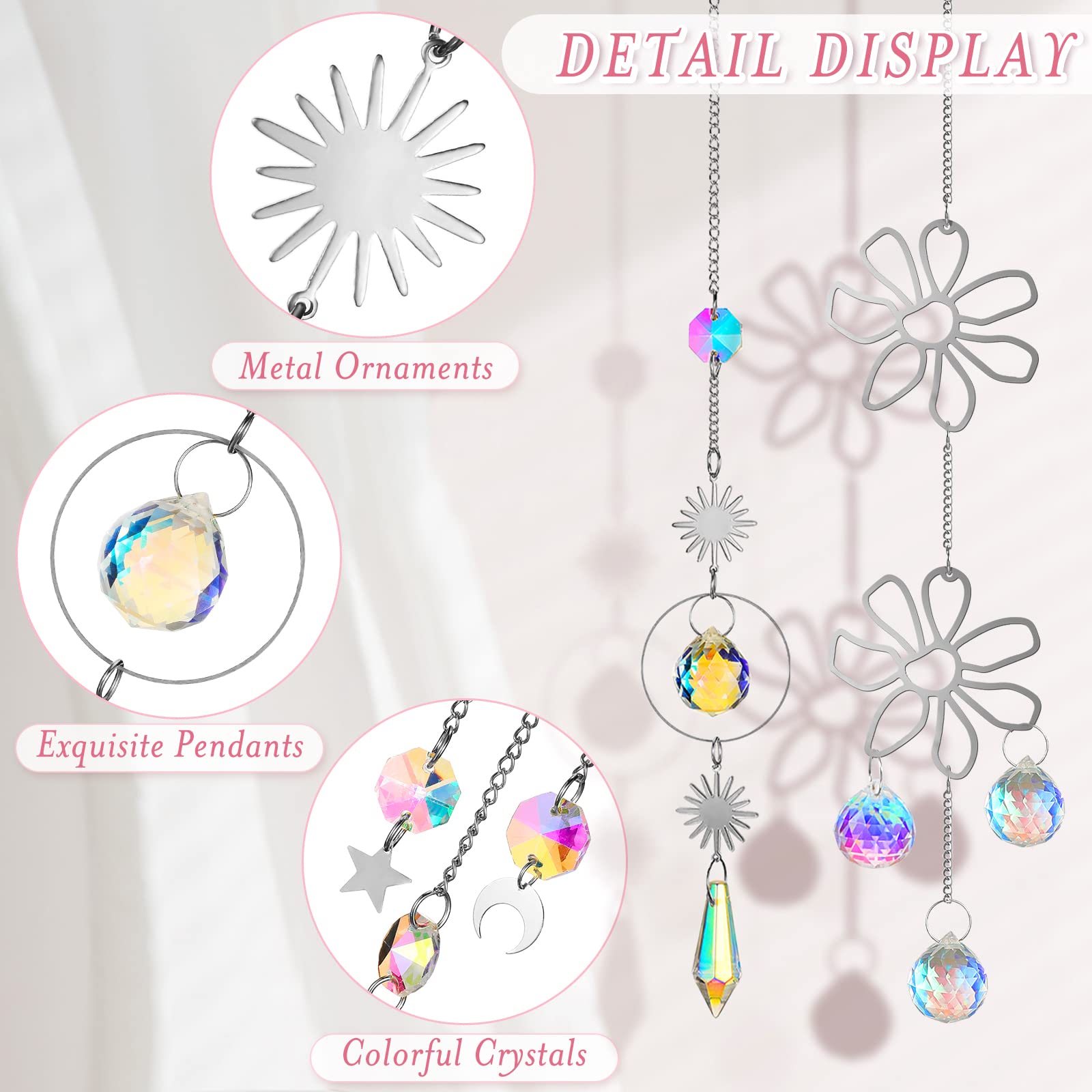 Ysleen silver suncatchers enhancing garden decor with bright refractions
