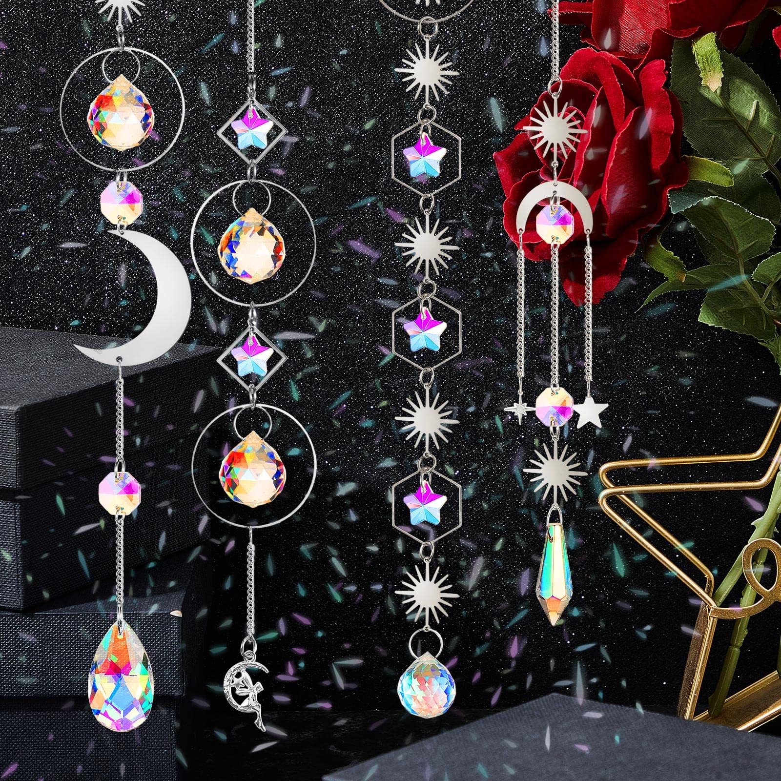Ysleen crystal suncatcher display for interior decoration and glow