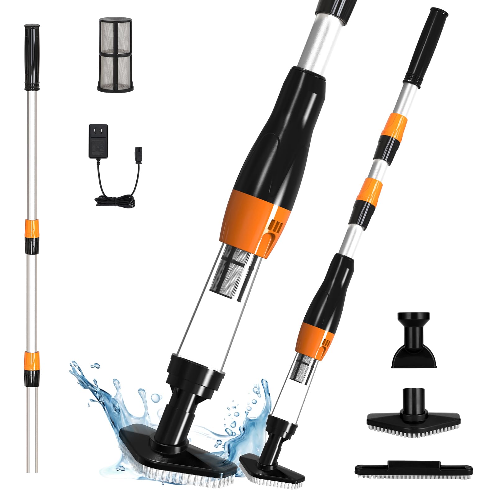 YSMJ 4-in-1 cordless pool vacuum demonstrates ultralight design for easy handling.