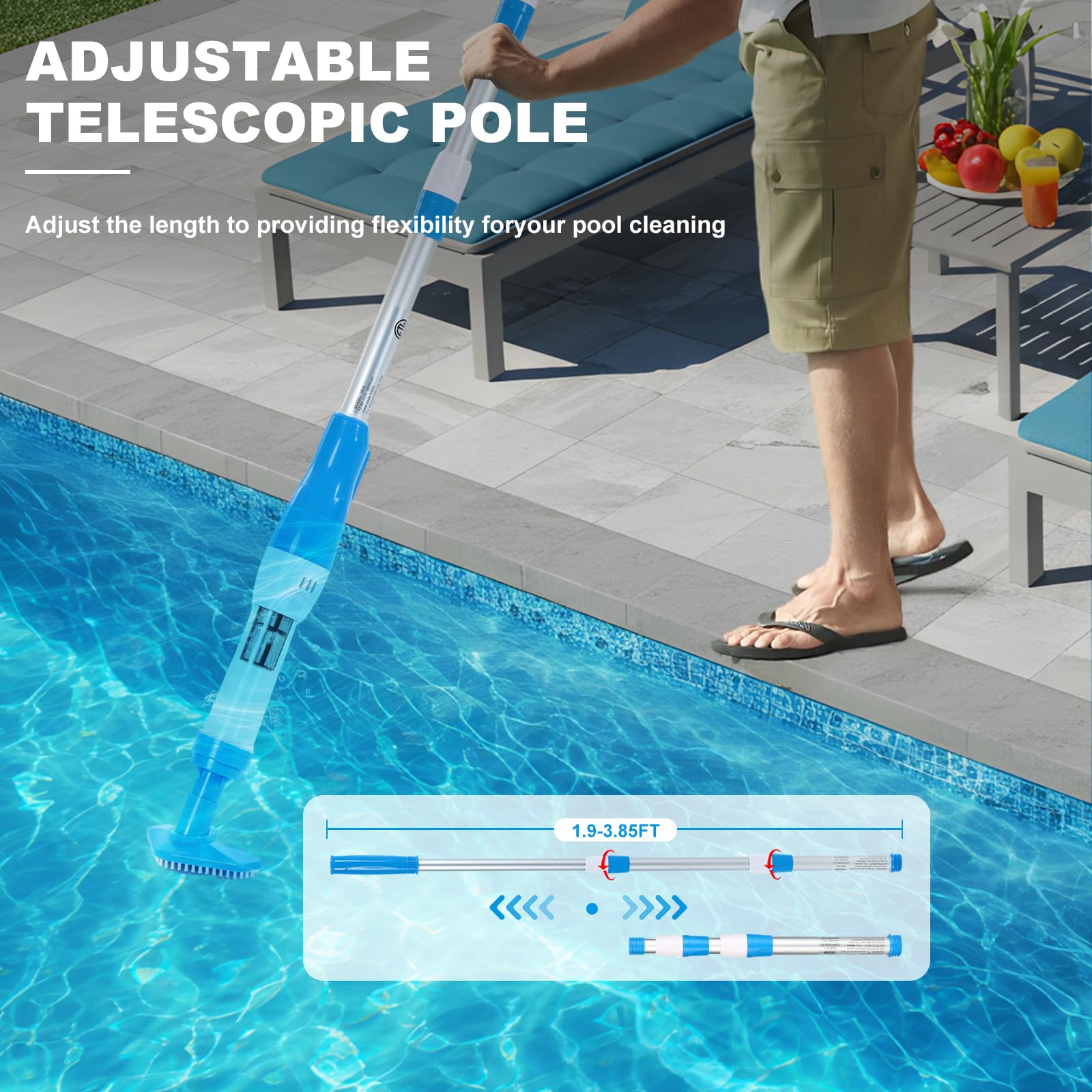 YSMJ pool vacuum top-down view shows compact design