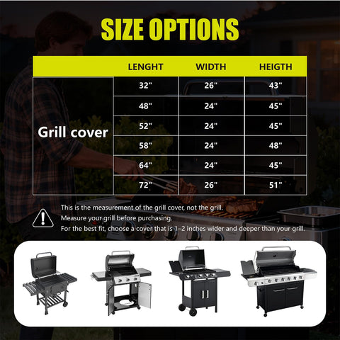 YSPACE Grill Cover fits Weber, Char-Broil, Nexgrill and more.
