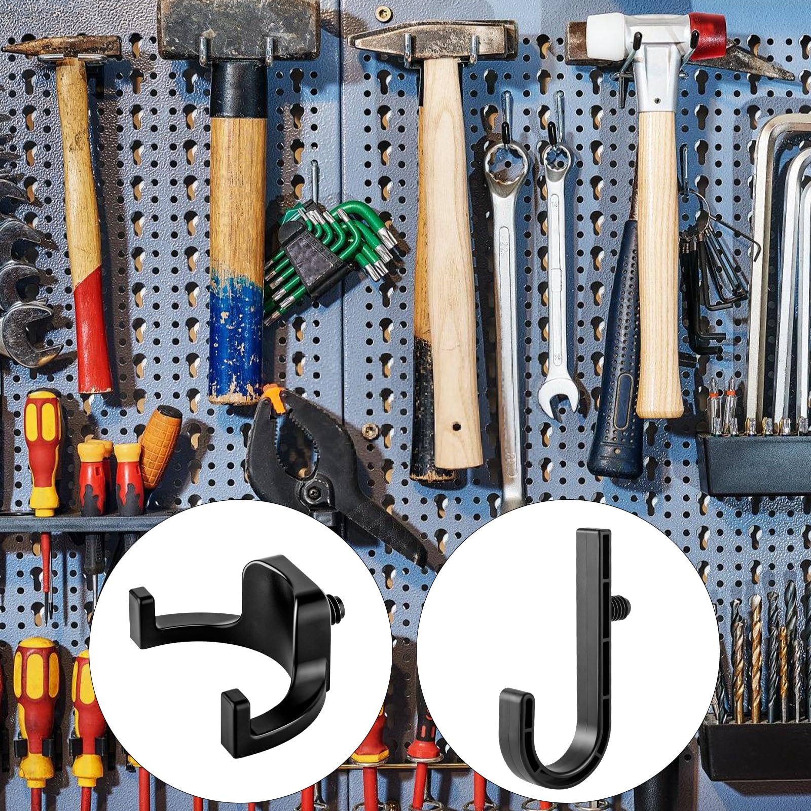 YSSPPOY J-shape hooks organize bulky items and ropes in seconds.