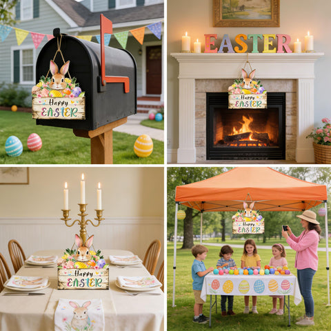 YSUNZIA 8x8inch Easter sign presents a bold seasonal statement.