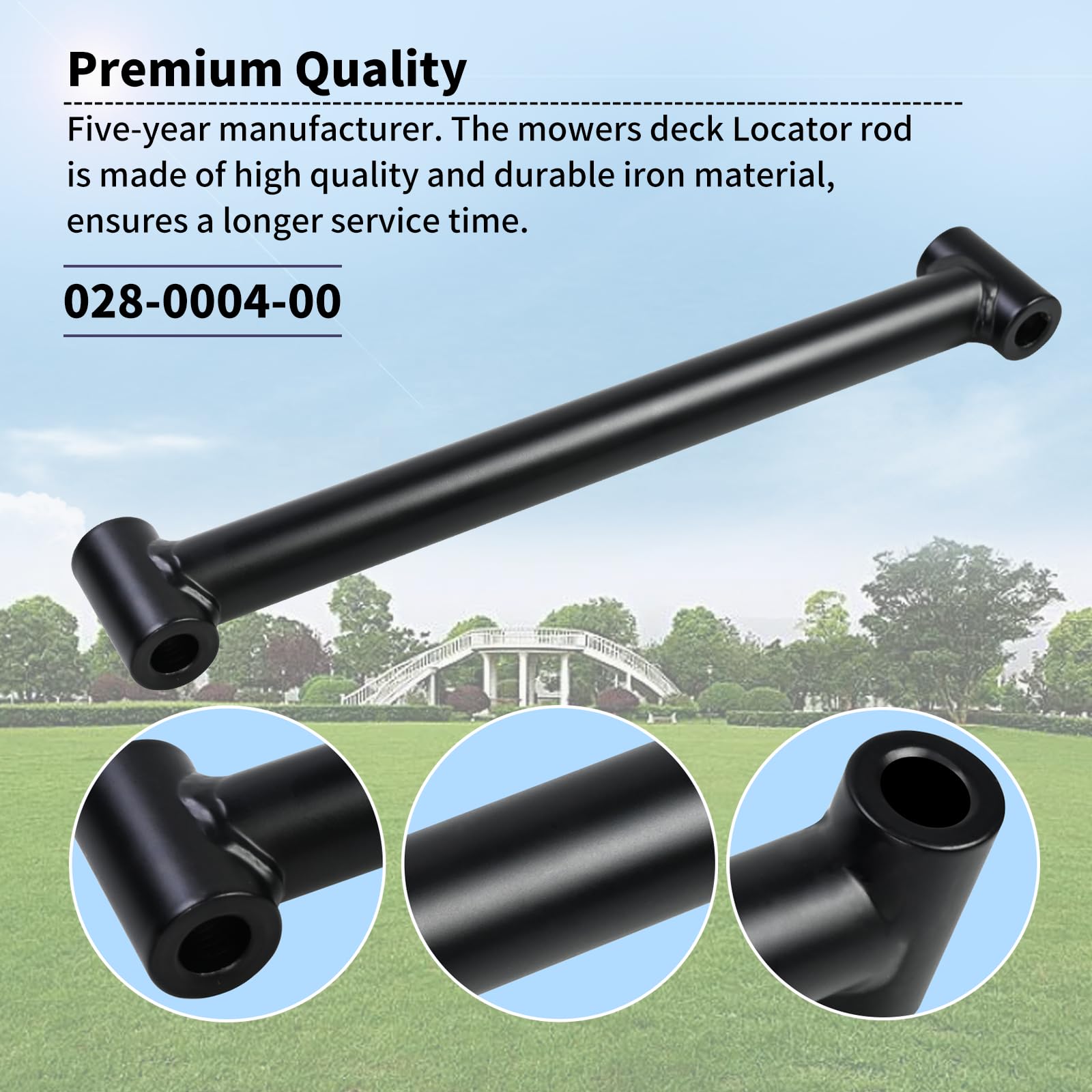 Ytpoools 028000400 deck locator rod compatible with MZ, ZT Elite, ZT Avenger, Bad Boy mowers.