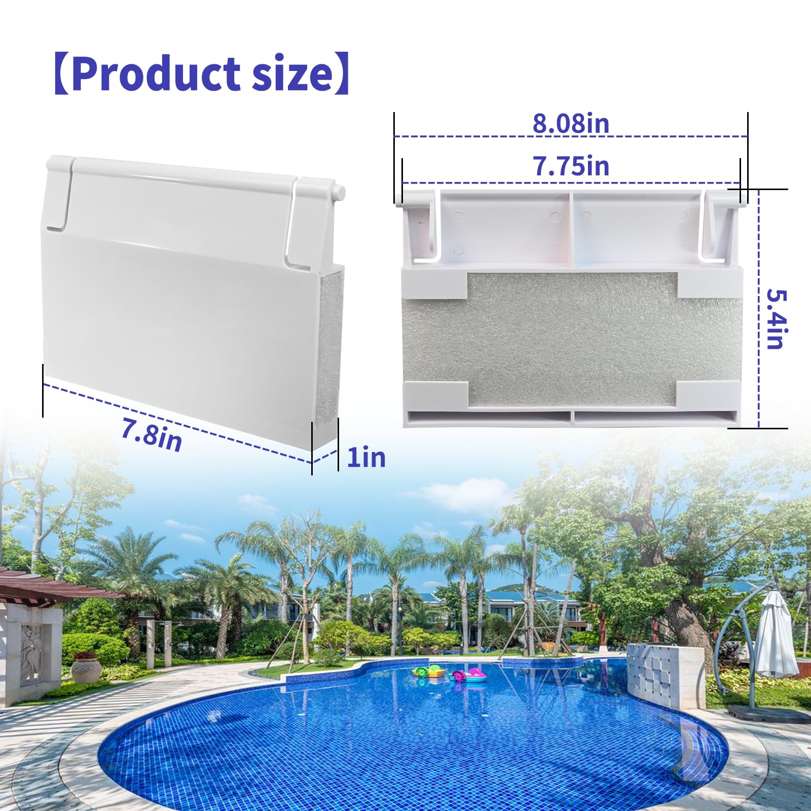 Ytpoools SPX1082K white skimmer door side angle highlights durable ABS construction.