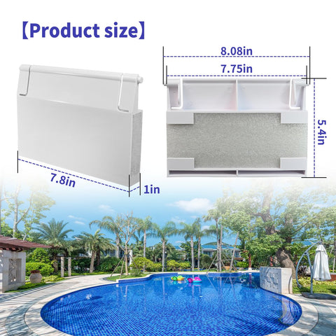 Ytpoools SPX1082K white skimmer door side angle highlights durable ABS construction.